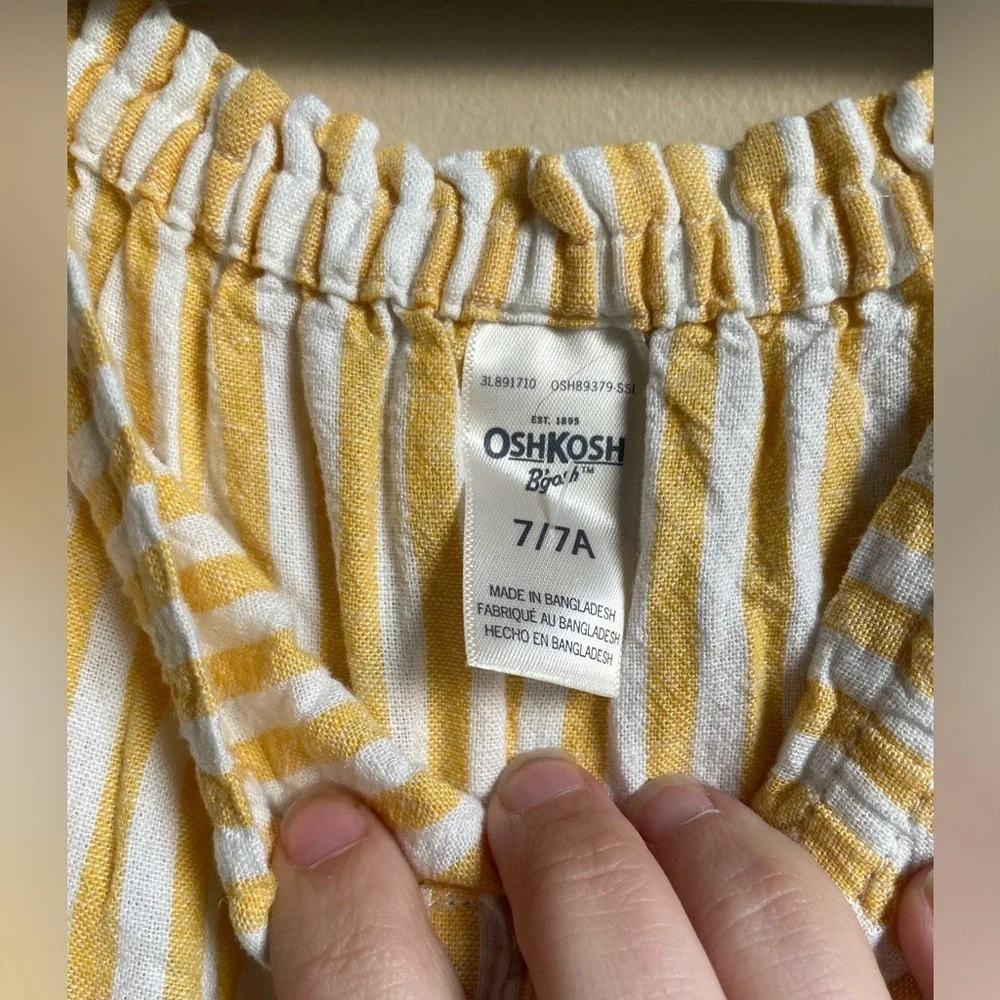 Kids OshKosh Bgosh linen blend tiered sun dress size 7 excellent condition